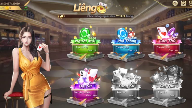 Các phòng Game bài Liêng phù hợp với trình độ của người chơi