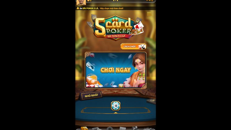 Game bài Poker 5 lá